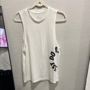 Nike White Muscle Tee Athletic Tank